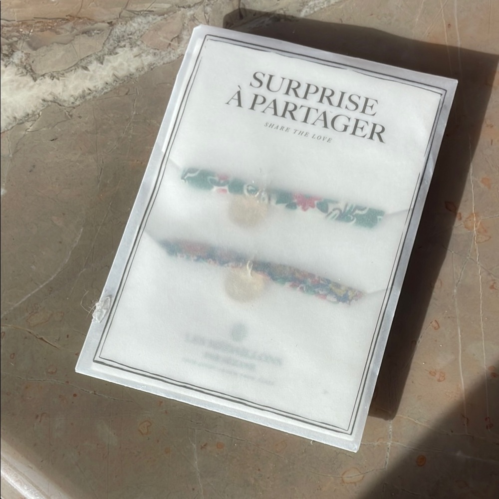 Sezane Green and Pink Bracelet Set